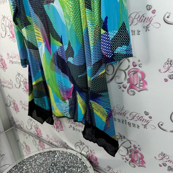 Peter nyguard blouse swirls luxury multicolor  Abstract Women's Top - Picture 3 of 11